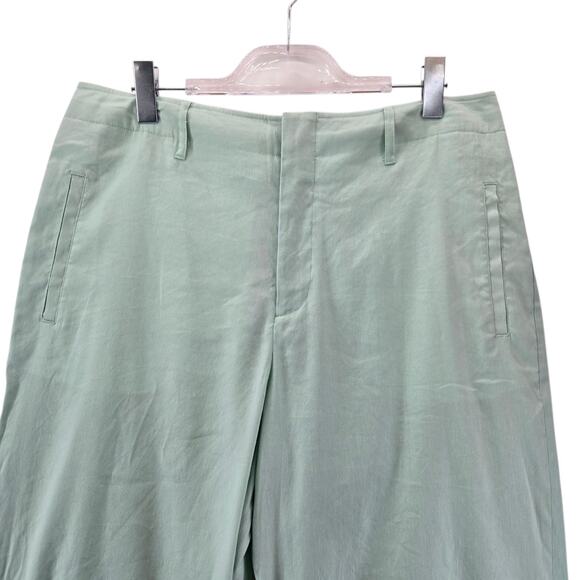 Rag & Bone Pants Womens 14 NEW Dylan Cropped Linen Wide Leg Mint Pastel Green - Picture 4 of 15
